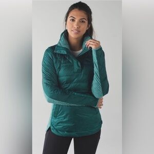 Lululemon Down for a run pullover Forage Teal 800 fill power goose down jacket 2